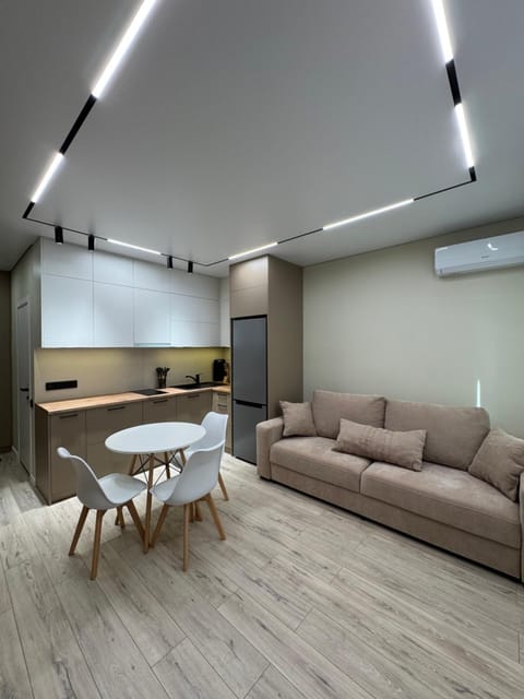 Kitchen or kitchenette, Living room, Dining area, air conditioner