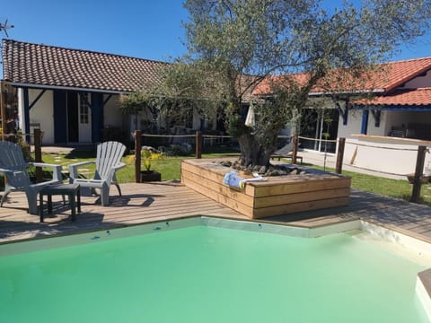 Property building, Living room, Swimming pool