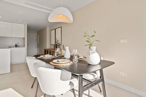 Kitchen or kitchenette, Dining area, furniture, air conditioner, air conditioner