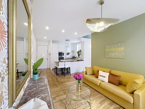 Living room, kitchen