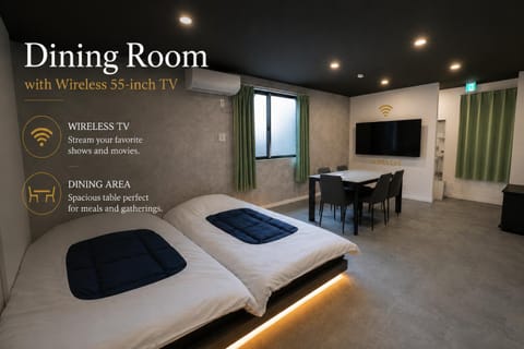 Bed, Living room, Photo of the whole room, Dining area, Bedroom
