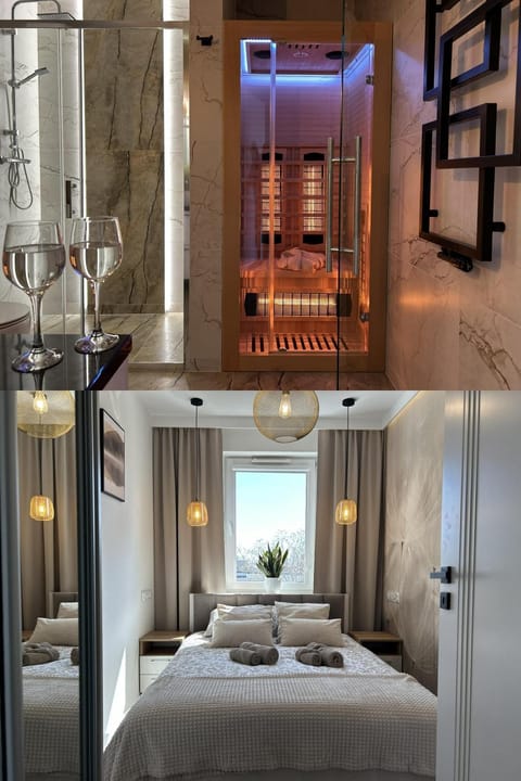 Bed, Sauna, Bathroom, Bedroom