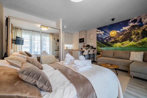 Bed, TV and multimedia, Living room, Photo of the whole room, Seating area, Bedroom