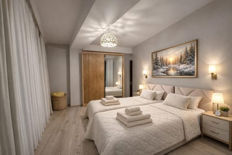 Bed, Photo of the whole room, Bedroom, towels, wardrobe
