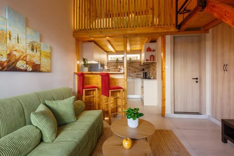 Kitchen or kitchenette, Living room, Seating area