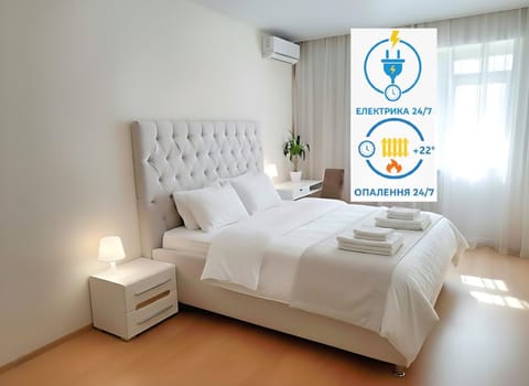 Bed, Property logo or sign, Photo of the whole room, Logo/Certificate/Sign, Bedroom, Certificate/Award, towels, towels, air conditioner