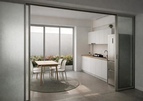 Kitchen or kitchenette, Living room, kitchen