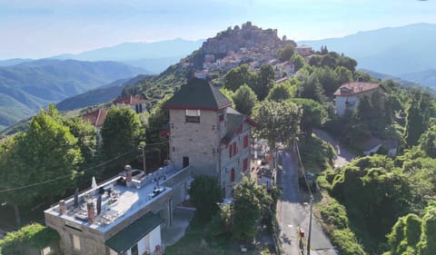 Property building, Natural landscape, Bird's eye view, Mountain view