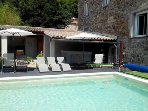 Property building, Living room, Swimming pool