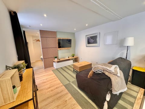 Bed, TV and multimedia, Living room, Seating area
