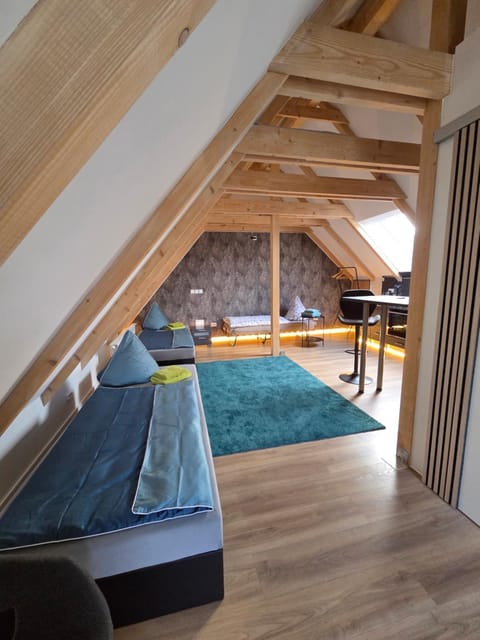 Bed, Living room, Seating area, Bedroom