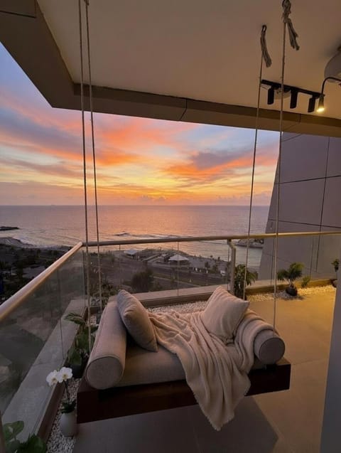 Natural landscape, View (from property/room), Balcony/Terrace, Sea view, Sunset