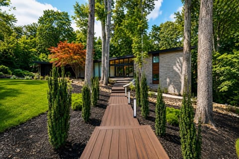 Property building, Day, Natural landscape, Garden, Garden view, air conditioner