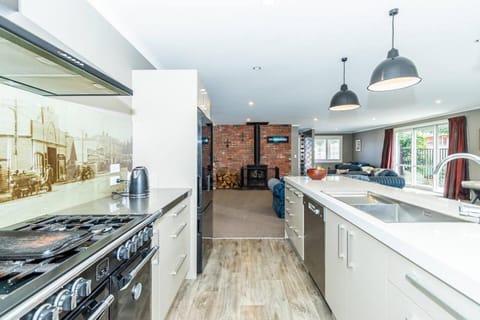 Kitchen or kitchenette, dishwasher, oven, stove