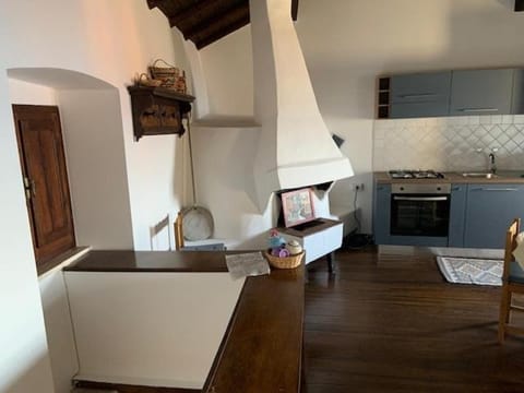 Kitchen or kitchenette, Living room, fireplace