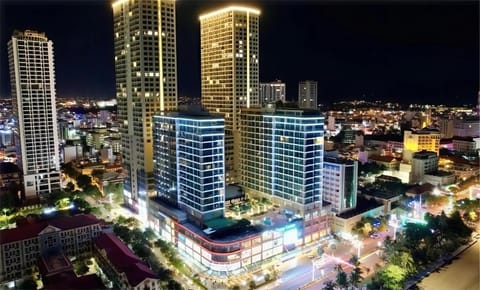 Property building, Night, Bird's eye view, City view, Location