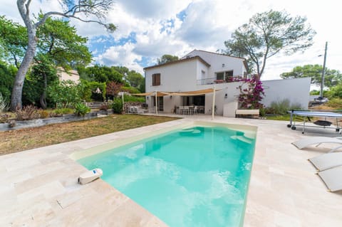 Property building, Living room, Swimming pool