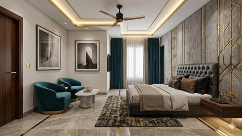 Bed, Living room, Photo of the whole room, Seating area, Bedroom, fireplace