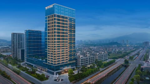 Property building, Facade/entrance, Night, Bird's eye view, City view