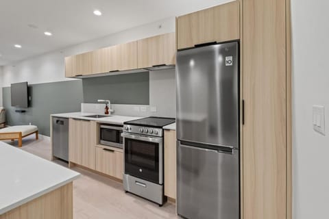 Kitchen or kitchenette, dishwasher, oven, stove, toaster