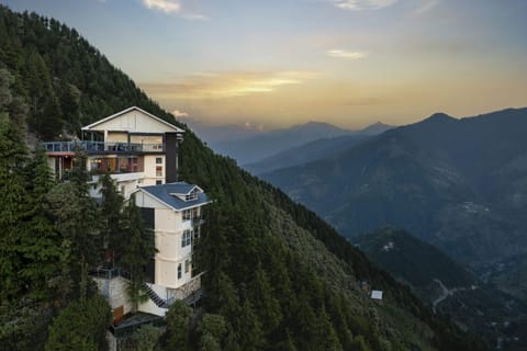 Property building, Natural landscape, Bird's eye view, Mountain view