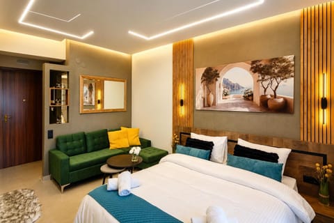 Bed, Living room, Photo of the whole room, Seating area, Bedroom