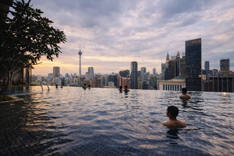 City view, Pool view, Swimming pool, Sunset