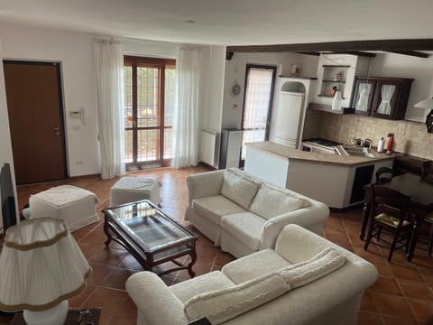 Kitchen or kitchenette, Living room, Seating area, Dining area, oven, pet friendly, stove