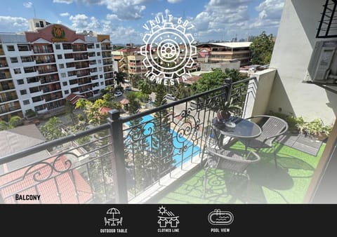 Property building, Day, View (from property/room), Balcony/Terrace, City view, Pool view, Swimming pool, sunbed