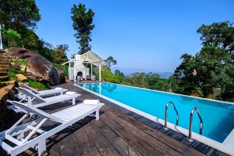 Patio, View (from property/room), Pool view, Swimming pool, fireplace