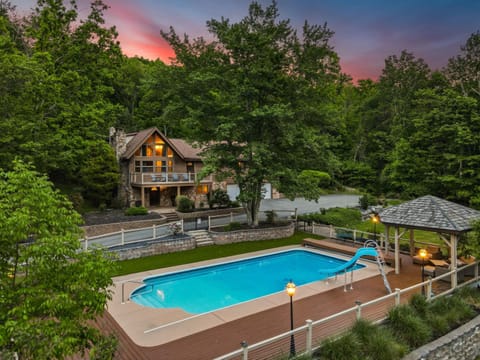 Patio, Natural landscape, View (from property/room), Swimming pool, Sunset