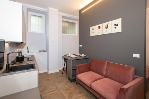 Kitchen or kitchenette, Living room, Dining area