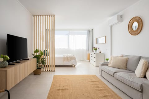 Bed, TV and multimedia, Living room, Photo of the whole room, Seating area, Evening entertainment, Bedroom