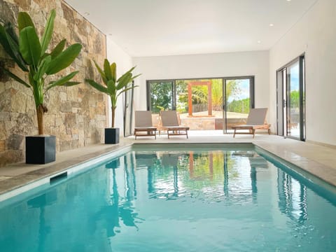 Property building, Living room, Swimming pool