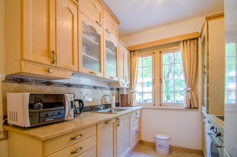 Coffee/tea facilities, Kitchen or kitchenette, Inner courtyard view