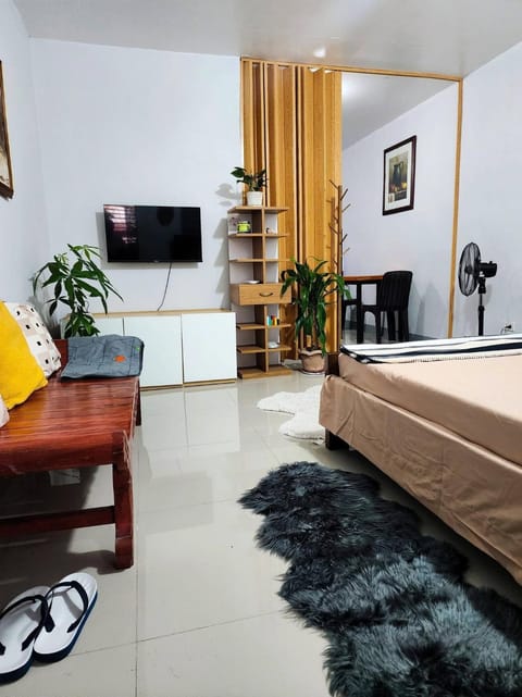Communal lounge/ TV room, Bed, TV and multimedia, Living room, Photo of the whole room, Seating area, Bedroom