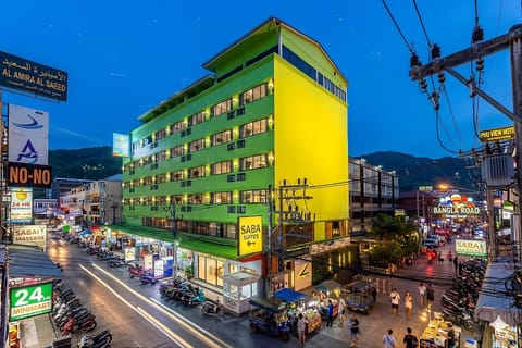 Property building, Night, People, City view, Street view, Location