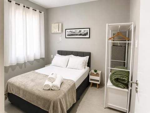 Bed, Photo of the whole room, Bedroom, towels, wardrobe, air conditioner