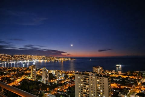 Night, Natural landscape, City view, Sea view
