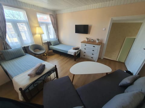 Communal lounge/ TV room, Bed, TV and multimedia, Living room, Photo of the whole room, Seating area, Evening entertainment, Bedroom