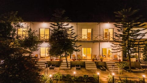 Property building, Night, Garden, Garden view
