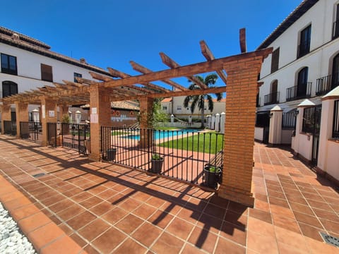 Property building, Patio, Pool view, Swimming pool