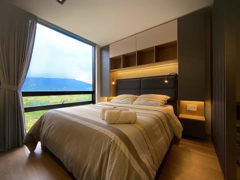 Bed, Natural landscape, Bedroom, Mountain view