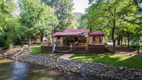 Lost Soles of the River looking over the Chattahoochee House in Helen