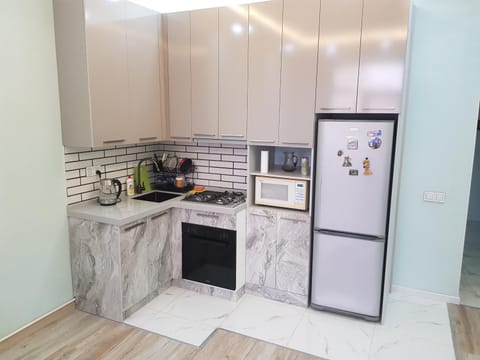 Kitchen or kitchenette, oven, stove