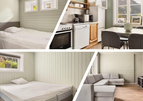 Bed, TV and multimedia, Kitchen or kitchenette, Living room, Dining area, Bedroom, dishwasher, microwave, kitchen