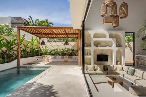 Natural landscape, Living room, Seating area, Swimming pool