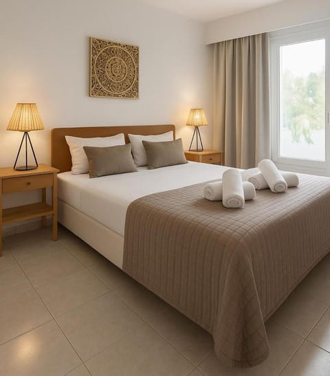 Bed, Bedroom, towels