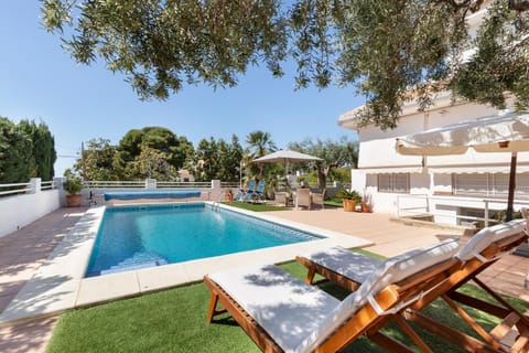 Property building, Living room, Swimming pool