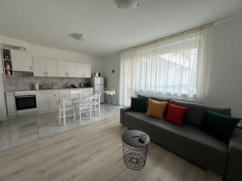 Kitchen or kitchenette, Living room, stove